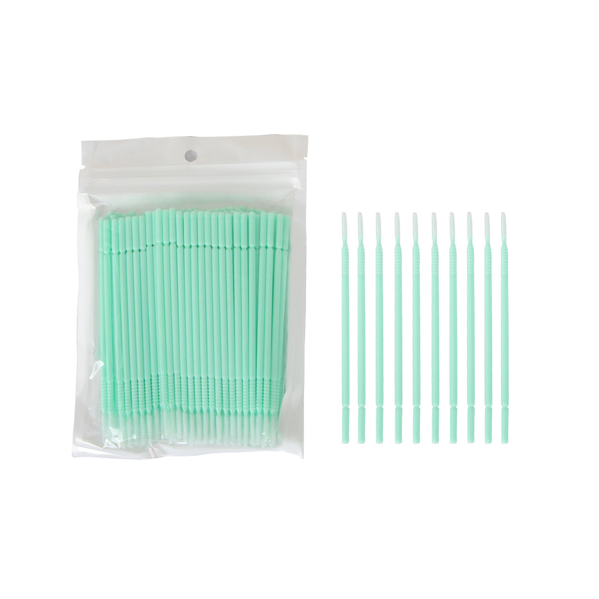 Long Microbrushes (100 Pack) - Mint Green